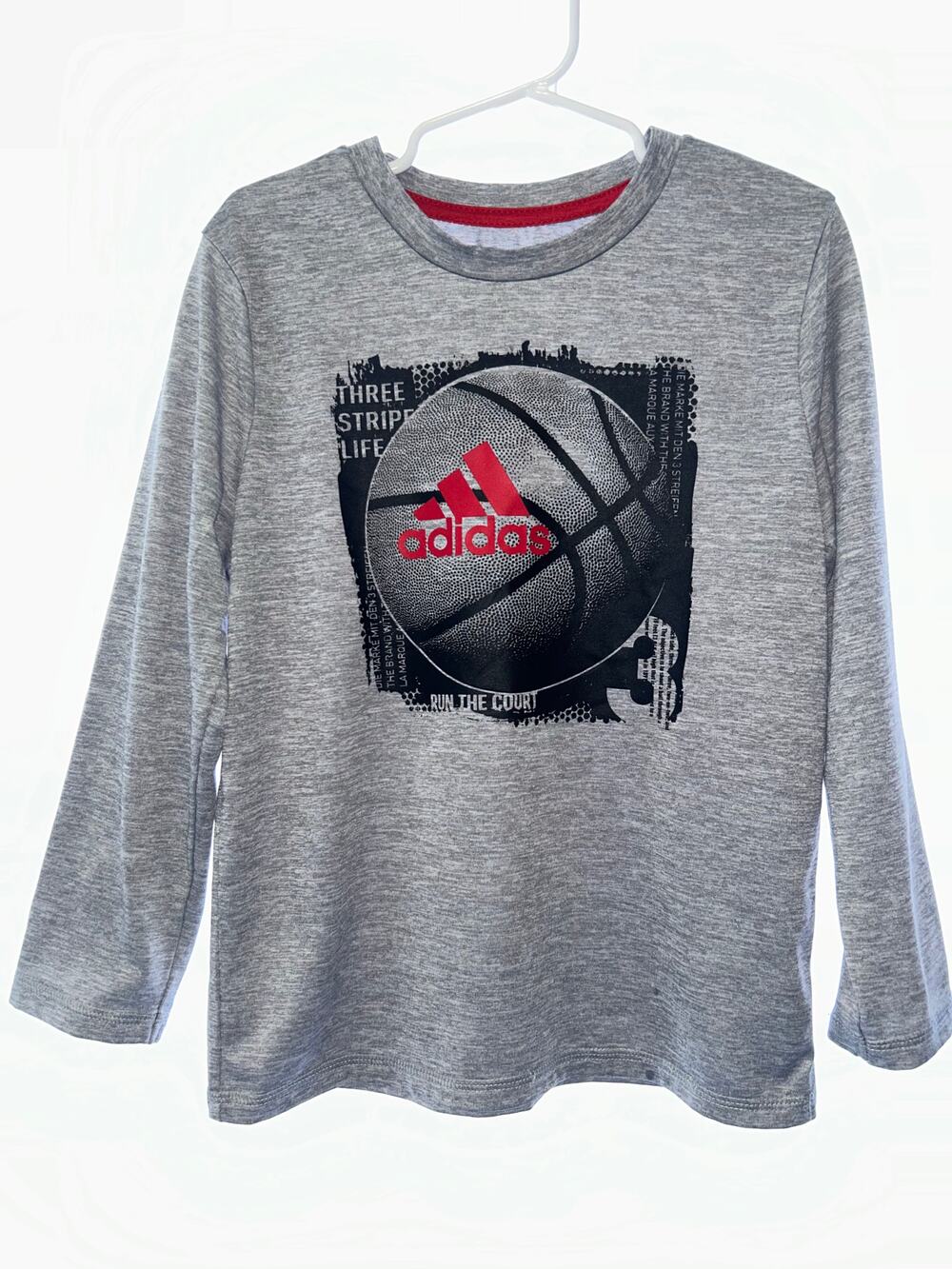 Adidas Boys Basketball Long Sleeve Tee Size 5